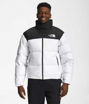 The North Face 1996 Retro Nuptse Aşağı Ceket Erkek Beyaz Siyah | TÜRKIYE ANOY