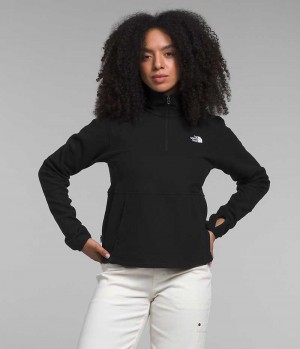 The North Face Alpine Polartec® 100 ¼-Zip Cowl Sweatshirt Kadın Siyah | TÜRKIYE LGOD