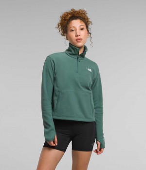 The North Face Alpine Polartec® 100 ¼-Zip Cowl Sweatshirt Kadın Yeşil | ISTANBUL ICEV