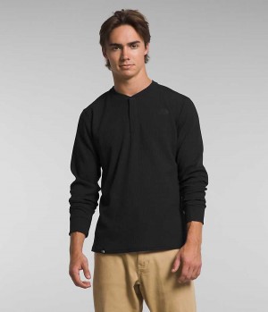 The North Face Canyon Fog Thermal Long Sleeve Henley Tişört Erkek Siyah | TÜRKIYE DFMU