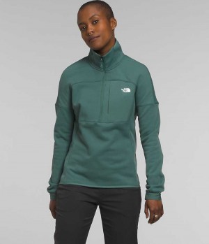 The North Face Canyonlands High Altitude ½-Zip Sweatshirt Kadın Yeşil | ISTANBUL DUFR