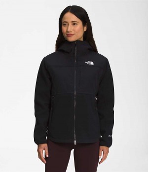 The North Face Denali Hoodie Polar Ceketler Kadın Siyah | TÜRKIYE DIAK