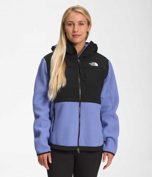 The North Face Denali Hoodie Polar Ceketler Kadın Siyah Mavi | TÜRKIYE WYXA