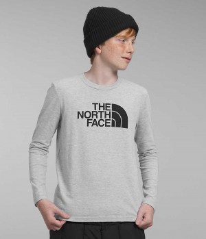 The North Face Long Sleeve Baskılı Tişört Erkek Çocuk Açık Gri | ISTANBUL RVDF