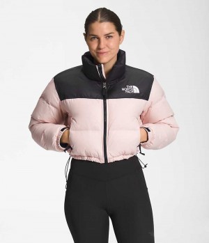 The North Face Nuptse Kısa Aşağı Ceket Kadın Pembe | TÜRKIYE PSIV