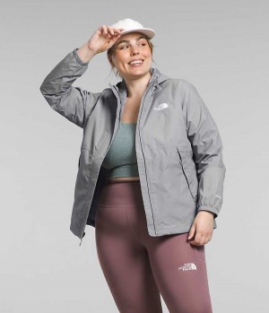 The North Face Plus Antora Yağmurluk Kadın Gri | TÜRKIYE CQVP