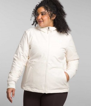 The North Face Plus Shelbe Raschel Hoodie Softshell Ceket Kadın Beyaz | ISTANBUL NGRX