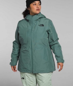 The North Face Plus ThermoBall™ Eco Snow Triclimate® Yalıtımlı Ceketler Kadın Yeşil | TÜRKIYE DLVN