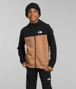 The North Face TNF™ Tech Full-Zip Hoodie Polar Ceketler Erkek Çocuk Haki Siyah | ISTANBUL WZEF