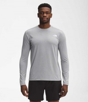 The North Face Wander Long Sleeve Tişört Erkek Gri | TÜRKIYE BQGO