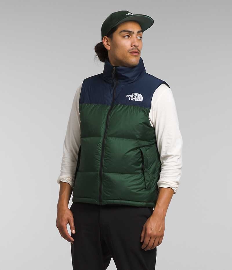 The North Face 1996 Retro Nuptse Aşağı Yelek Erkek Yeşil Lacivert | ISTANBUL RMSQ