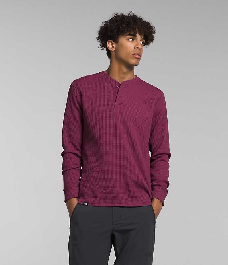 The North Face Canyon Fog Thermal Long Sleeve Henley Tişört Erkek Küpe Çiçeği | TÜRKIYE ZAUK