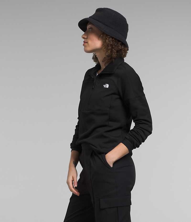 The North Face Canyonlands High Altitude ½-Zip Sweatshirt Kadın Siyah | TÜRKIYE VRPE