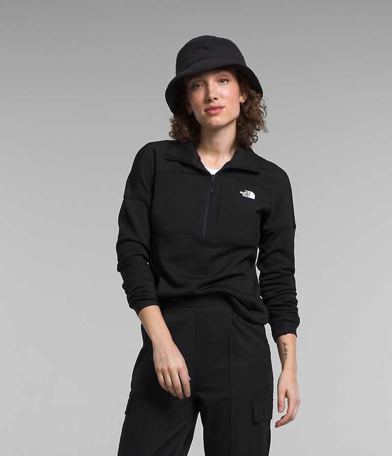 The North Face Canyonlands High Altitude ½-Zip Sweatshirt Kadın Siyah | TÜRKIYE VRPE