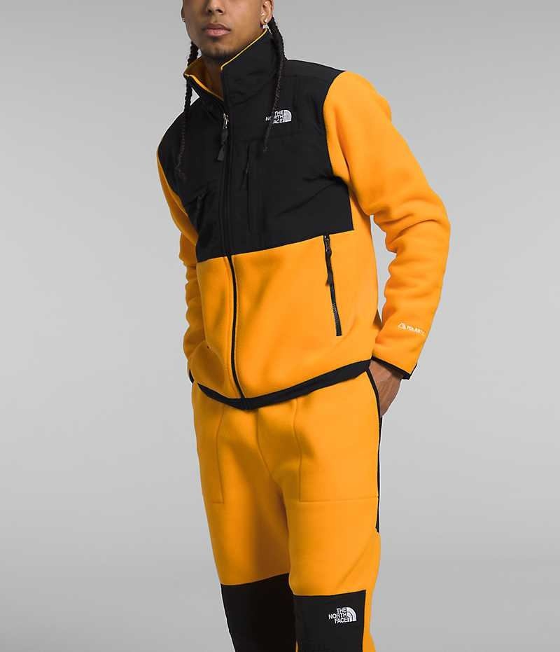 The North Face Denali Polar Ceketler Erkek Altın Siyah | TÜRKIYE UZOL