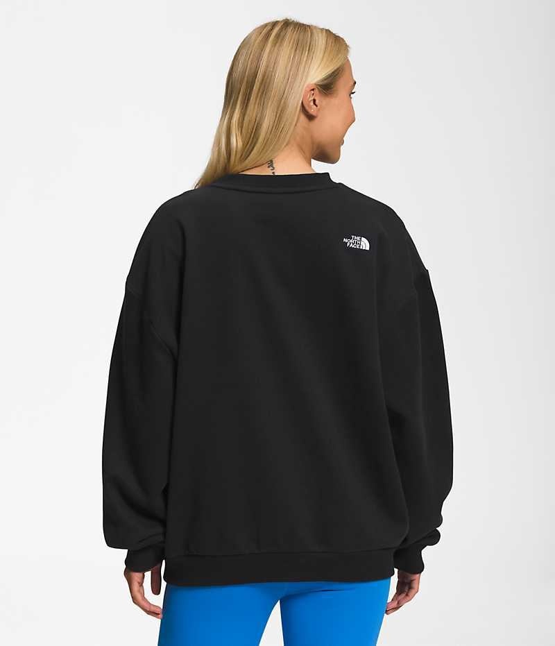 The North Face Felted Fleece Crew Sweatshirt Kadın Siyah | TÜRKIYE ALEF