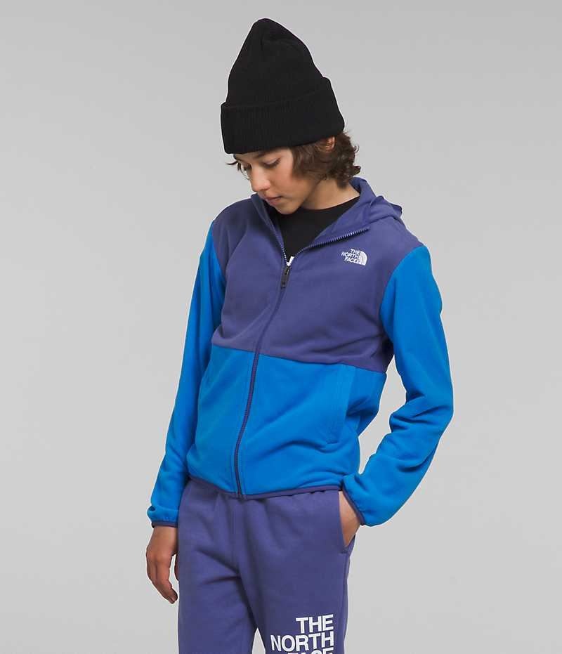 The North Face Glacier Full-Zip Kukuletalı Polar Ceketler Erkek Çocuk Mavi | TÜRKIYE KSXT