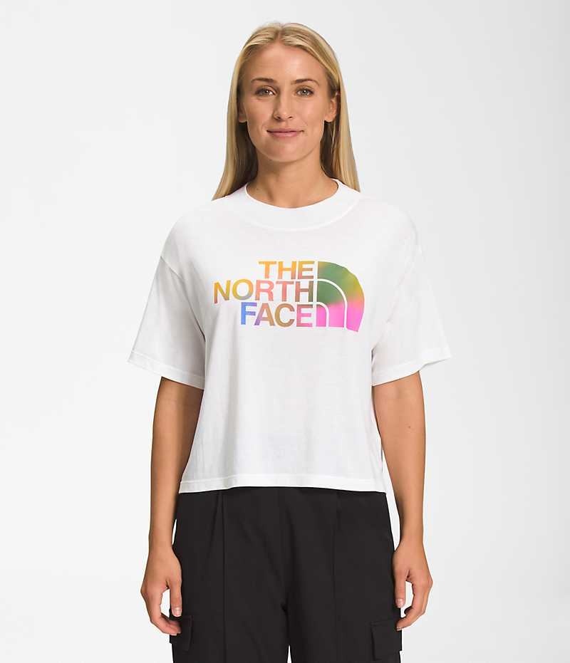 The North Face Kısa Sleeve Half Dome Crop Tişört Kadın Beyaz | TÜRKIYE KUHZ