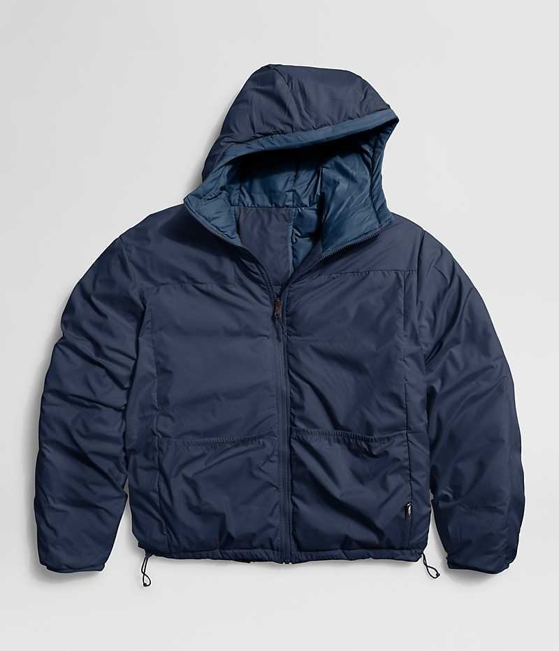 The North Face Lhotse Reversible Hoodie Aşağı Ceket Erkek Lacivert | TÜRKIYE PHUA