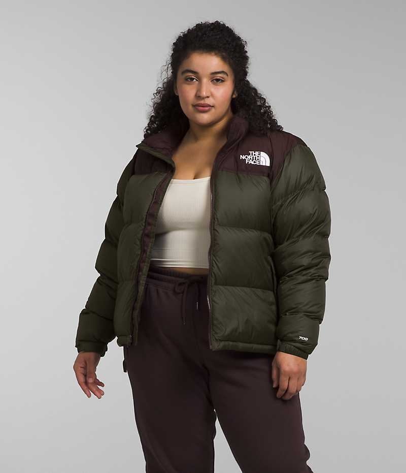 The North Face Plus 1996 Retro Nuptse Aşağı Ceket Kadın Yeşil Kahverengi | ISTANBUL XOUK