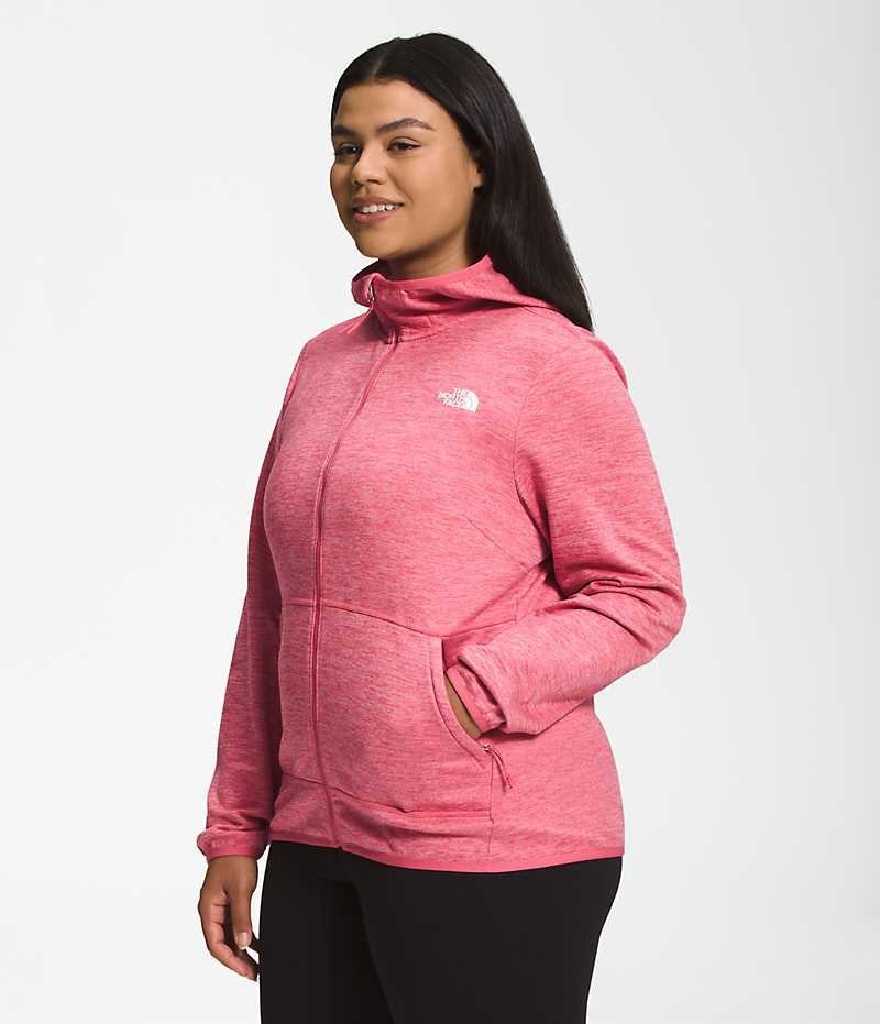 The North Face Plus Canyonlands Hoodie Polar Ceketler Kadın Pembe | TÜRKIYE UDPE