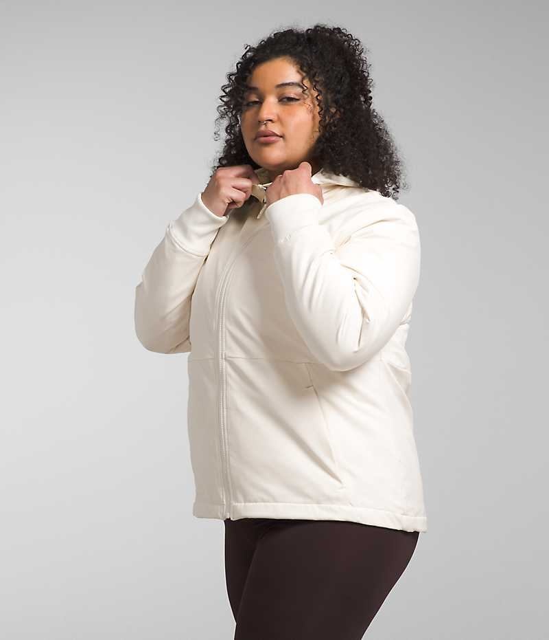 The North Face Plus Shelbe Raschel Hoodie Softshell Ceket Kadın Beyaz | ISTANBUL NGRX