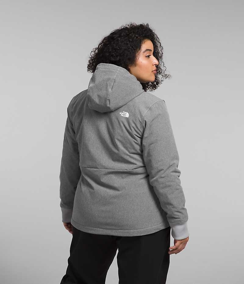 The North Face Plus Shelbe Raschel Hoodie Softshell Ceket Kadın Gri | ISTANBUL EISK