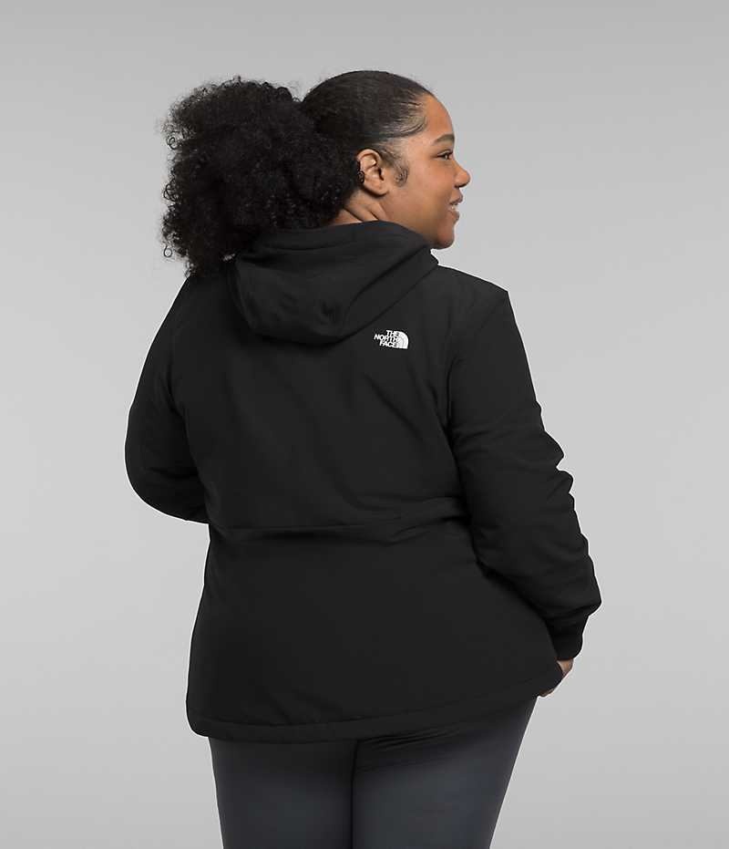 The North Face Plus Shelbe Raschel Hoodie Softshell Ceket Kadın Siyah | TÜRKIYE RQFW