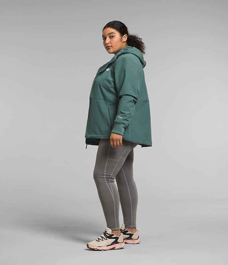 The North Face Plus Shelbe Raschel Hoodie Softshell Ceket Kadın Yeşil | ISTANBUL KGYO