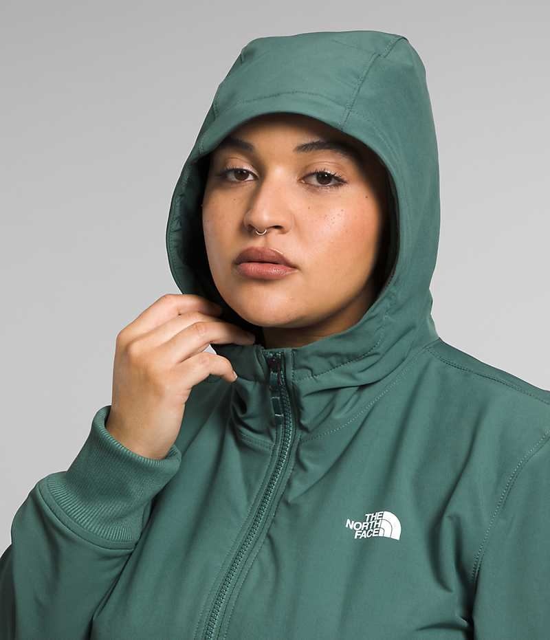 The North Face Plus Shelbe Raschel Hoodie Softshell Ceket Kadın Yeşil | ISTANBUL KGYO