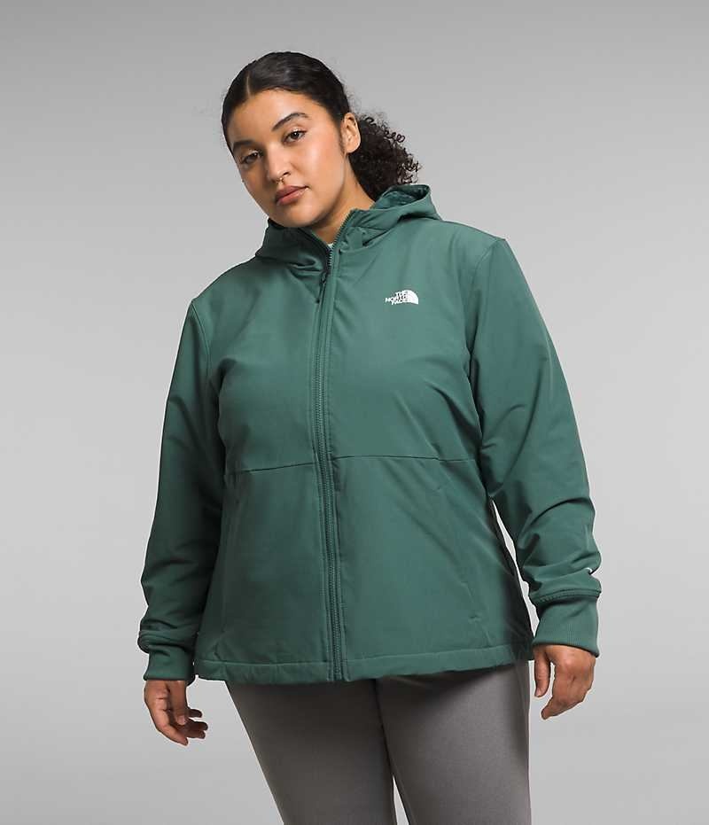 The North Face Plus Shelbe Raschel Hoodie Softshell Ceket Kadın Yeşil | ISTANBUL KGYO