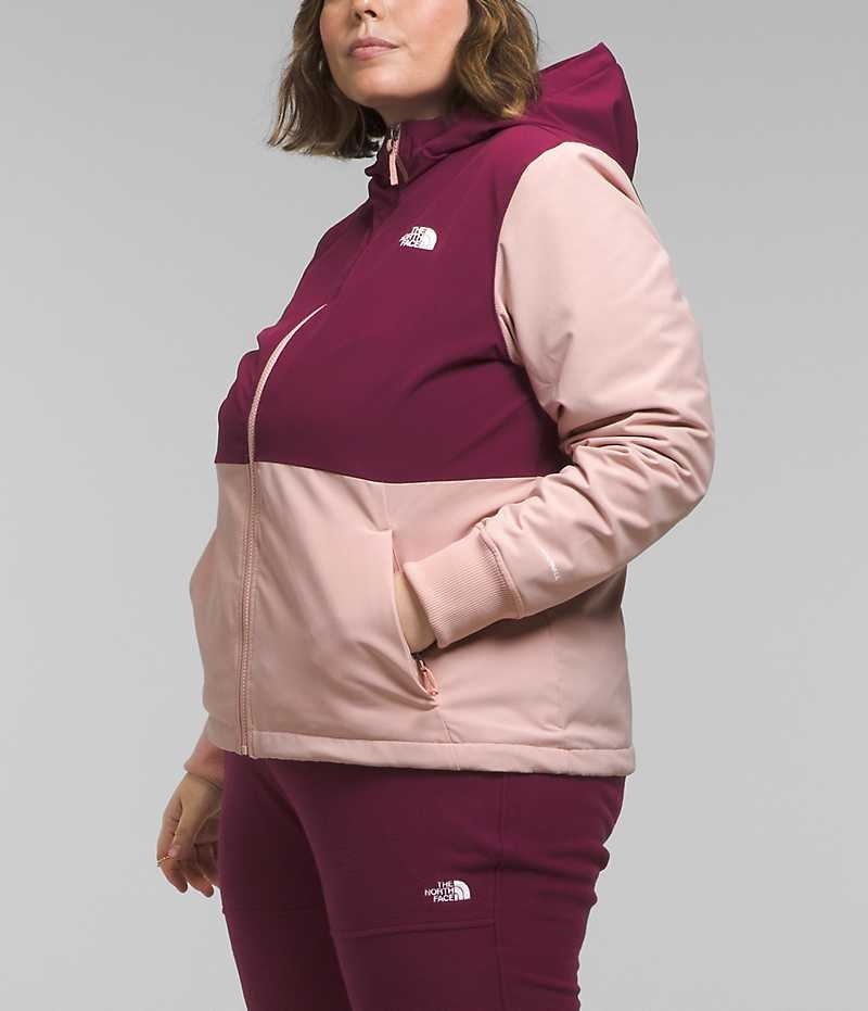 The North Face Plus Shelbe Raschel Hoodie Softshell Ceket Kadın Pembe | TÜRKIYE GOCA