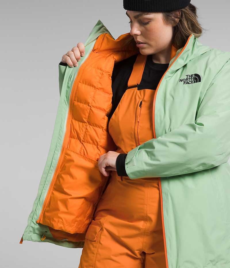 The North Face Plus ThermoBall™ Eco Snow Triclimate® Yalıtımlı Ceketler Kadın Nane | ISTANBUL VCYQ