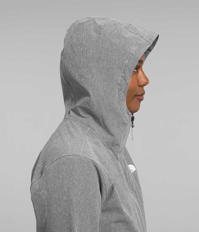 The North Face Shelbe Raschel Hoodie Softshell Ceket Kadın Gri | ISTANBUL SOPC