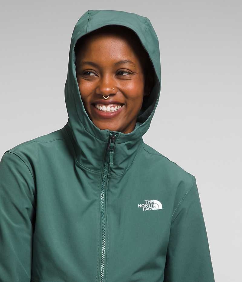 The North Face Shelbe Raschel Hoodie Softshell Ceket Kadın Yeşil | ISTANBUL FJBI