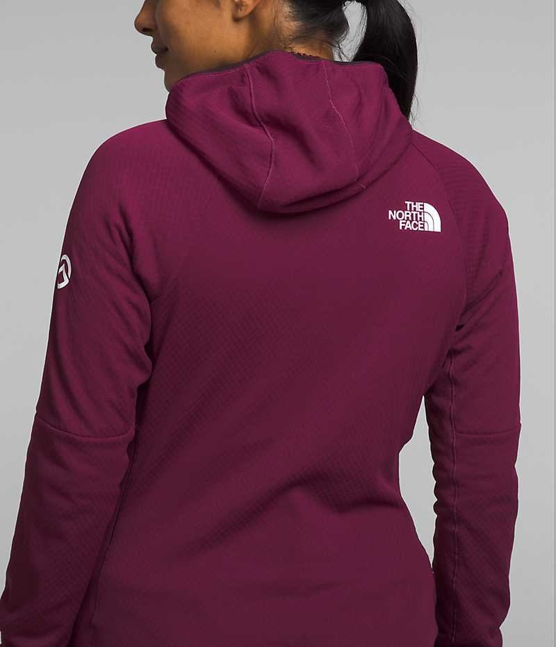 The North Face Summit Series FUTUREFLEECE™ Full-Zip Hoodie Polar Ceketler Kadın Bordo | TÜRKIYE ELRU