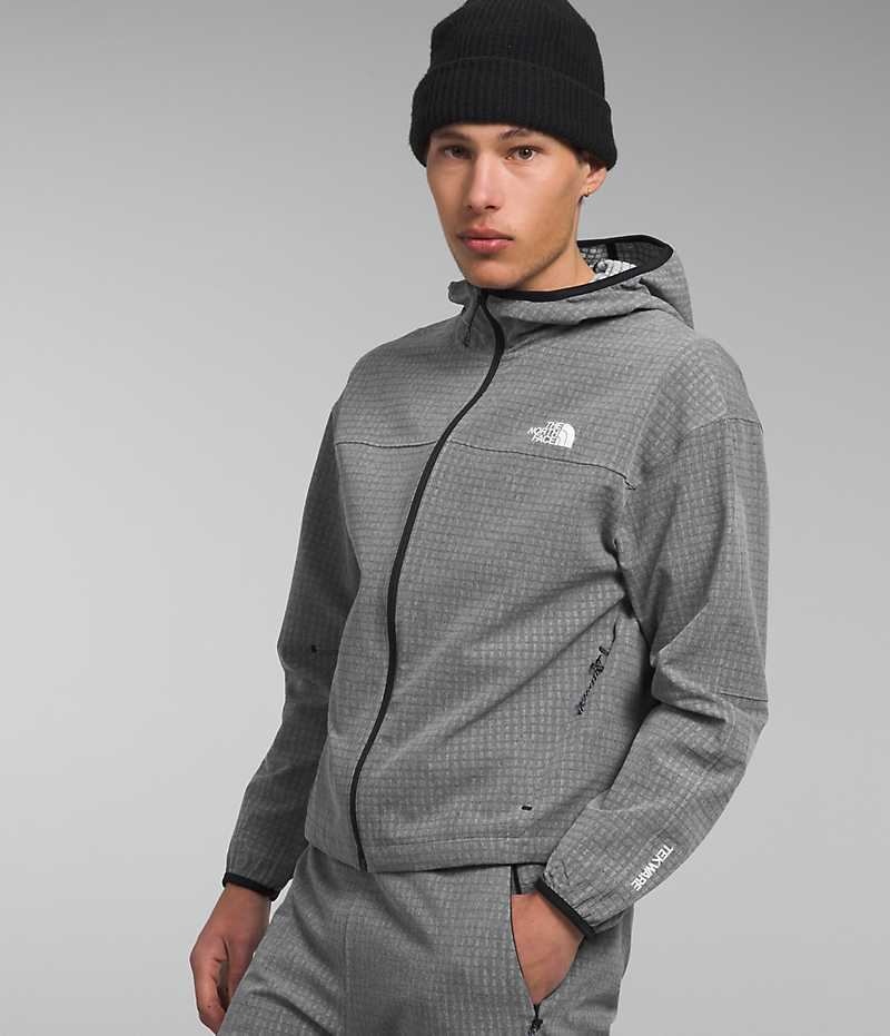 The North Face Tekware™ Grid Hoodie Polar Ceketler Erkek Gri | ISTANBUL RQIA