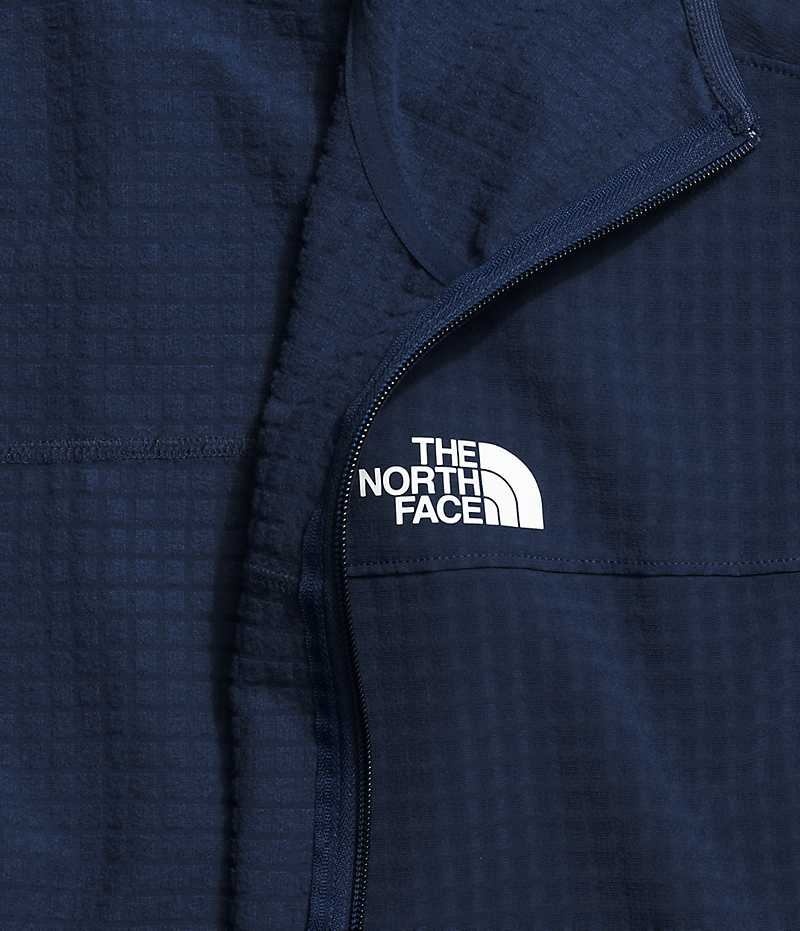 The North Face Tekware™ Grid Hoodie Polar Ceketler Erkek Lacivert | TÜRKIYE AIWU