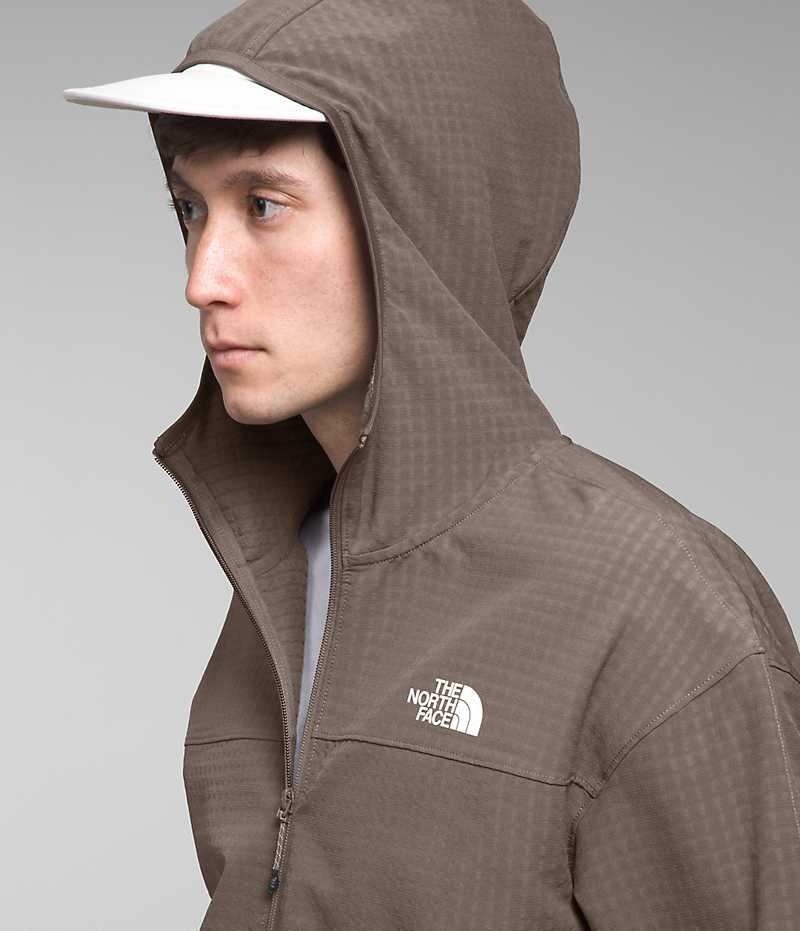 The North Face Tekware™ Grid Hoodie Polar Ceketler Erkek Kahverengi | TÜRKIYE FYKI