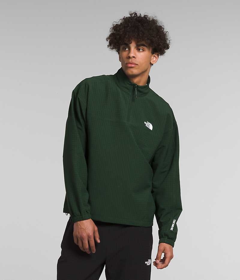 The North Face Tekware™ Grid ¼-Zip Sweatshirt Erkek Yeşil | ISTANBUL PSAN