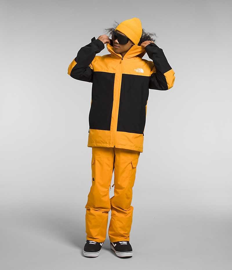 The North Face ThermoBall™ Eco Snow Triclimate® Kapüşonlu Ceket Erkek Altın Siyah | TÜRKIYE HCRM