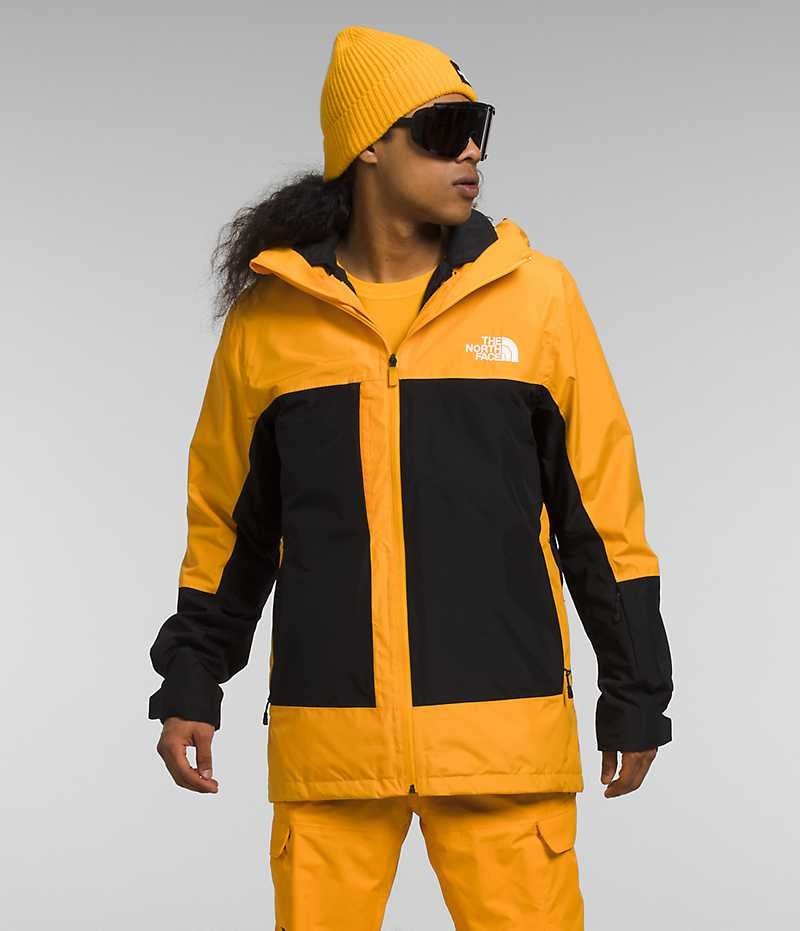 The North Face ThermoBall™ Eco Snow Triclimate® Kapüşonlu Ceket Erkek Altın Siyah | TÜRKIYE HCRM