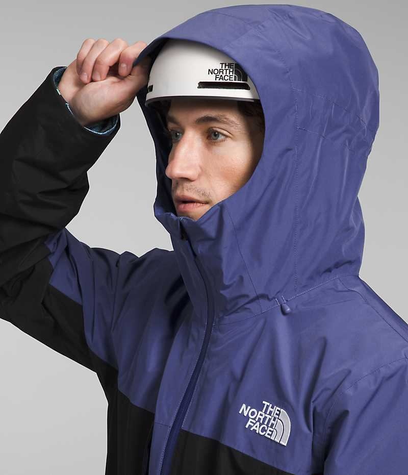 The North Face ThermoBall™ Eco Snow Triclimate® Kapüşonlu Ceket Erkek Mavi Siyah | TÜRKIYE VYIR