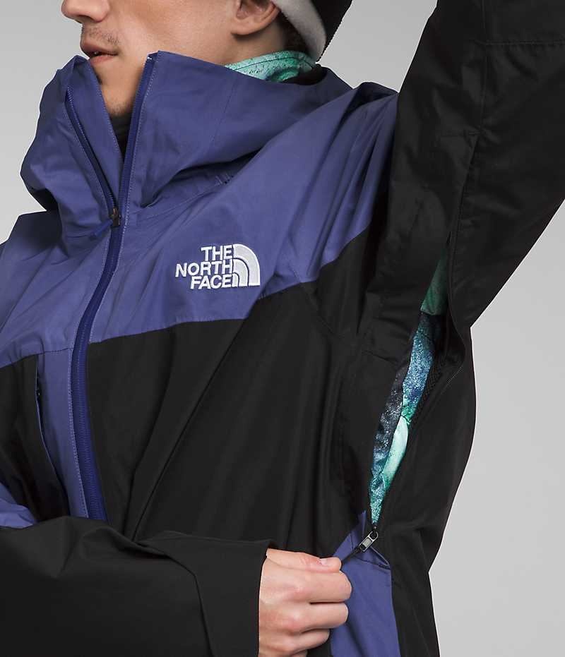 The North Face ThermoBall™ Eco Snow Triclimate® Kapüşonlu Ceket Erkek Mavi Siyah | TÜRKIYE VYIR