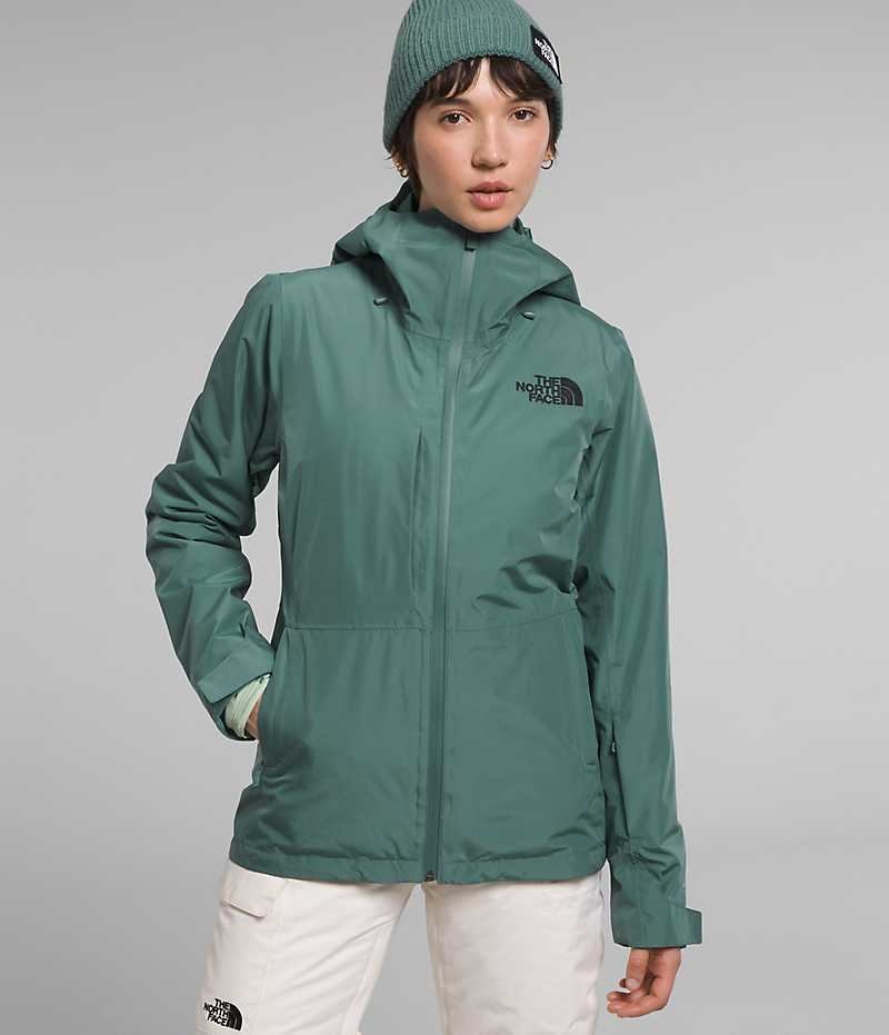 The North Face ThermoBall™ Eco Snow Triclimate® Yalıtımlı Ceketler Kadın Yeşil | ISTANBUL STRY