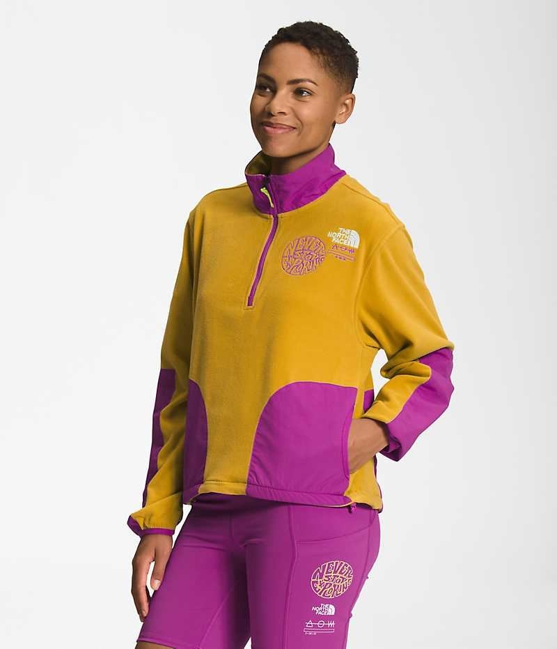 The North Face Trailwear Fantasy Ridge ½-Zip Sweatshirt Kadın Sarı Mor | ISTANBUL VKGZ