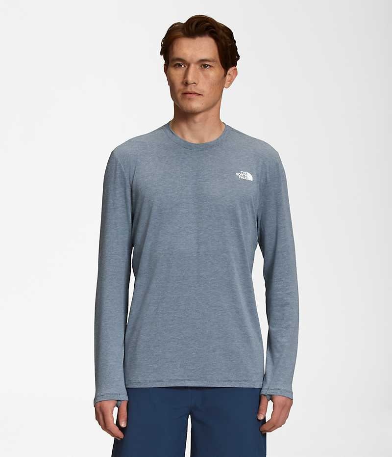 The North Face Wander Long Sleeve Tişört Erkek Mavi | ISTANBUL FPNC